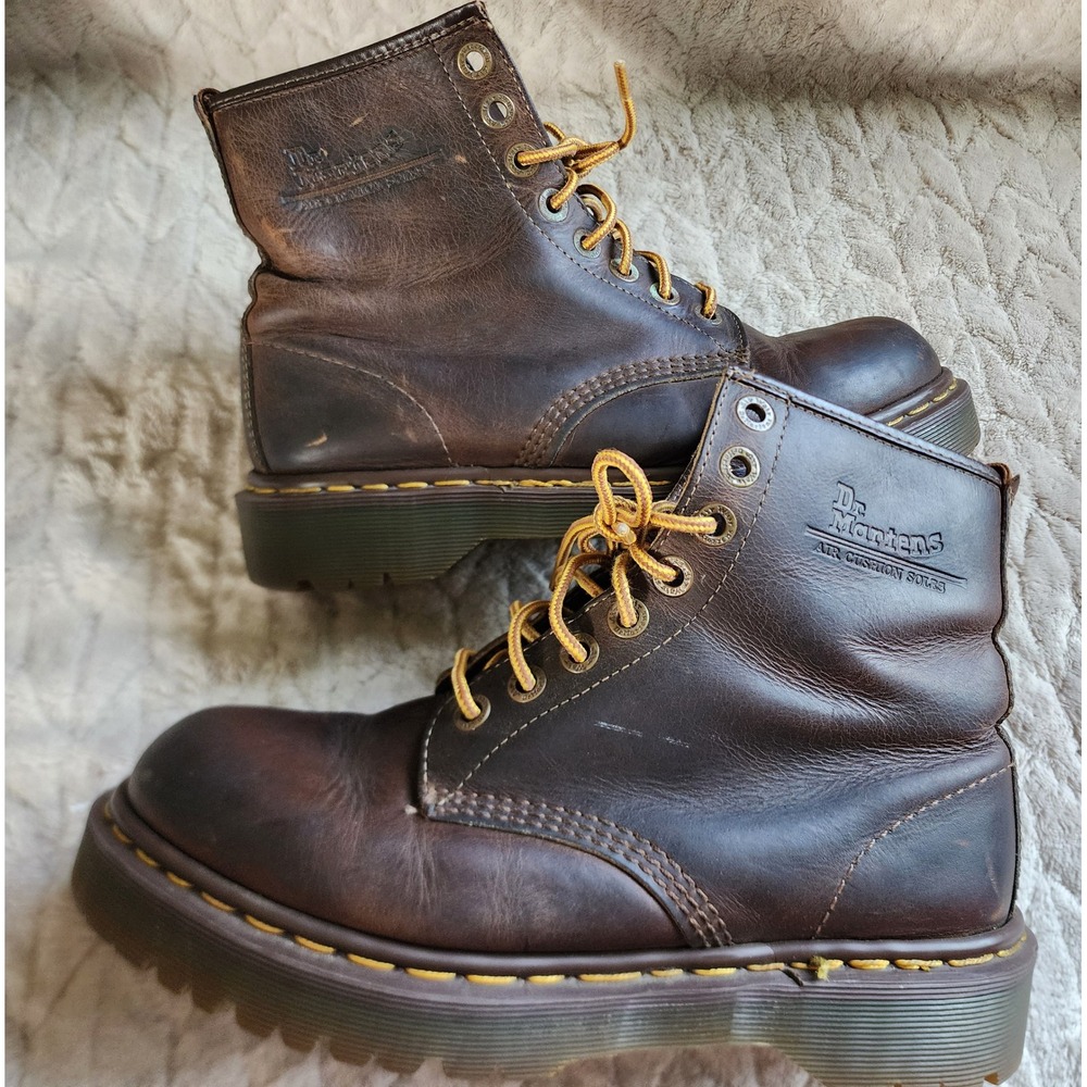 Dr. Martens Vintage 1460 Brown Leather 8 Eye Lug Sole Boots Mens 8.5 - Picture 6 of 11